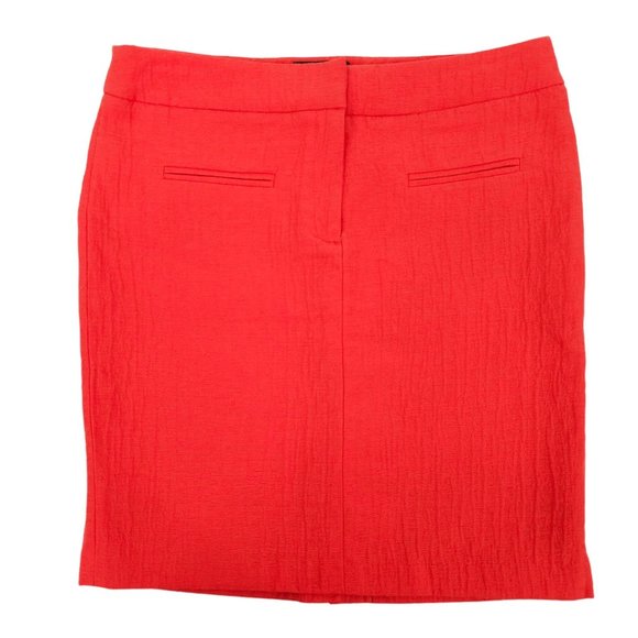 Cynthia Rowley Pencil Straight Skirt Womens Size 6 Orange Coral Pockets - Picture 1 of 8